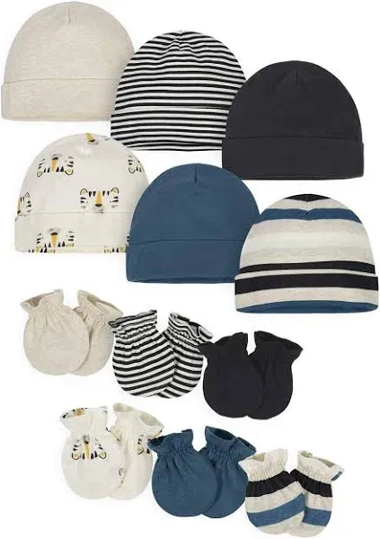 Onesies Brand Baby Boys&#x27; 12-Piece Cap and Mitten Set