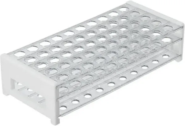 Plastic Test Tube Rack for 15/18 mm Tubes, Hole Diameter is 18.7mm, Holds 50, Detachable, Karter Scientific 208U2 (Pack of 1)