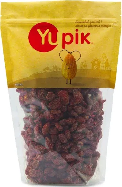 Yupik Dried Strawberries, 2.2 lb, Vegan, Kosher, Sweetened Dried Fruits, Candied Whole Strawberries, Chewy & Tender, Sweet Snacks, Fruity Topping & Inclusion, Ideal for Baking