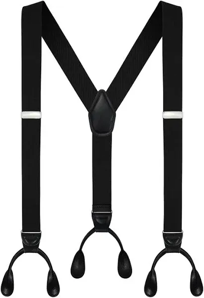 Moulen Men's Y-Back Elastic Adjustable Suspenders