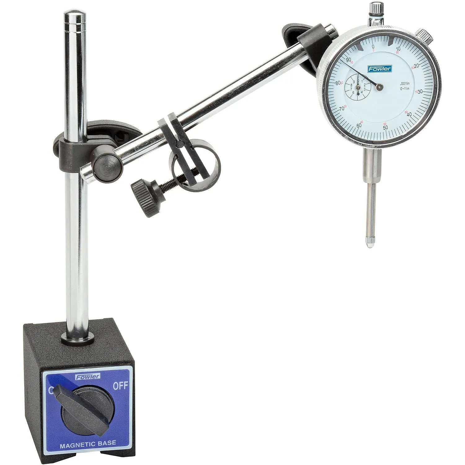 Fowler Magnetic Base with Fine Adjust and Dial Indicator Combo