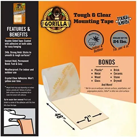 Gorilla 2" x 48" Tough Mounting Tape