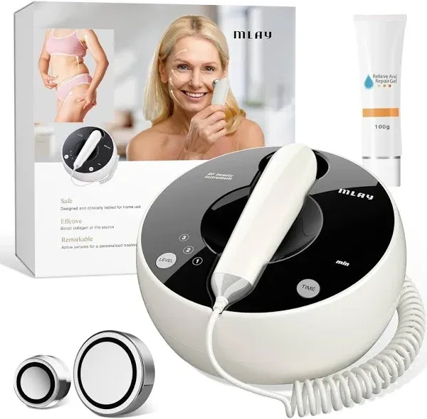 MLAY RF Radio Frequency Facial Massager for Women | Wrinkle Reduce | Skin-Rejuvenate | Anti Aging | Firm Face Eye Neck Arm Thigh Stomach Legs Skin Care Set