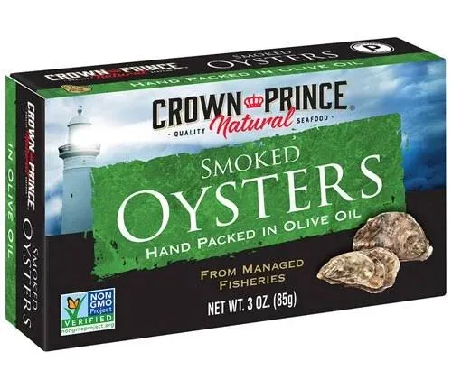 Crown Prince Smoked Oysters in Pure Olive Oil - 3 oz