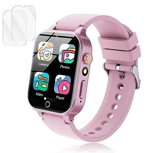 Kids Games Watch, with 26 Puzzle Games, Touch Screen, HD Camera, Alarm Clock, Toys for Ages 4-12 Years Old.Birthday Gift for Boys Girls (Pink)