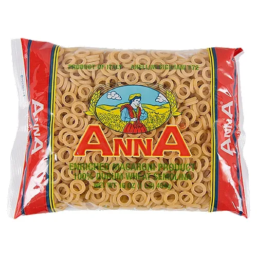 Anna - Italian Anellini Siciliani Pasta #72, (4)- 16 oz. Pkgs.