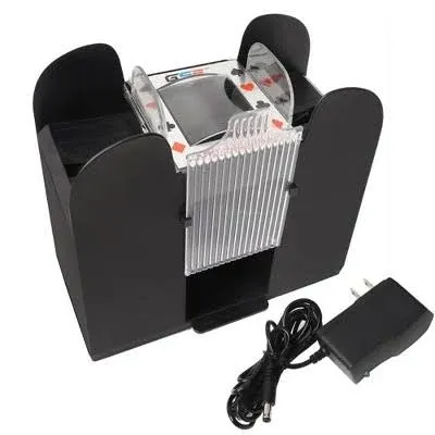 6-Deck Casino Automatic Card Shuffler AC/DC-Power&amp;Ba<wbr/>ttery-Operated for Blackjack