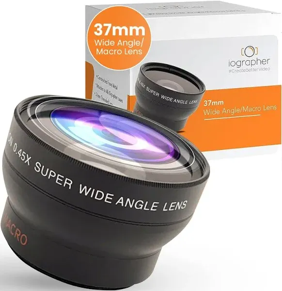 iOgrapher 37mm Wide Angle &amp; Macro Lens Kit - Phone Camera Lens Attachment for Sm