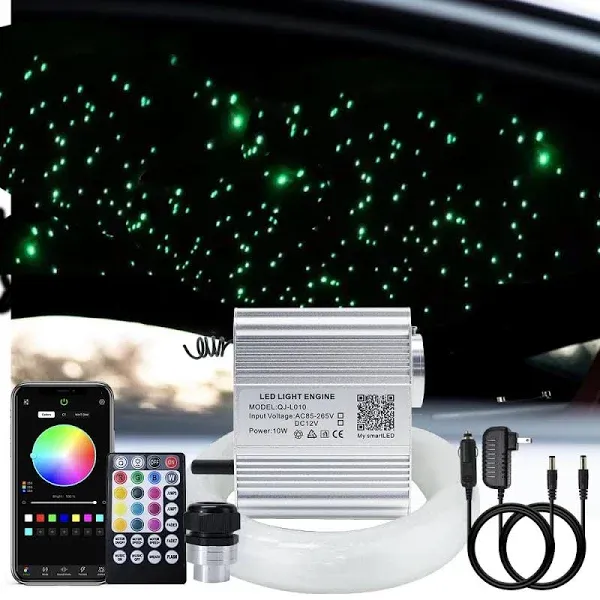 AKEPO 10W Car Home Use APP+Twinkle+Music Fiber Optic Lights Kit