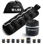 ZTTENLLY Adjustable Ankle Weights 10lbs Pair (5lbs Each) with Carry Bag - Breathable Fabrics, Reflective Trim - Strength Training Leg Wrist Arm