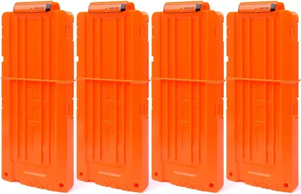 OIMIO Bullet Clips, 4 Pack 12-Darts Quick Reload Clips Magazine Clips for Nerf N-Strike Elite Blaster(Orange)