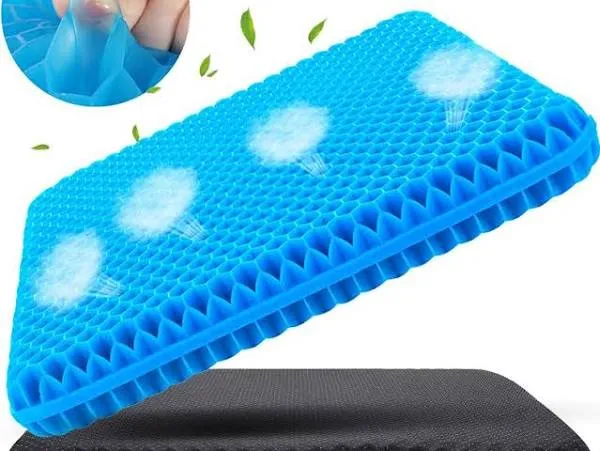 Gel Seat Cushion for Long Sitting (Super Large &amp; Thick), Soft &amp; Breathable