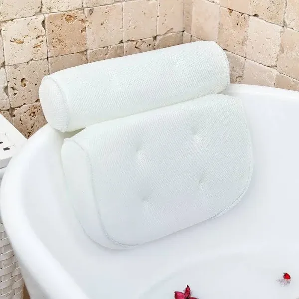 Monsuri Bathtub Pillow for Neck and Shoulder: Spa Bathroom Accessories Bath ...