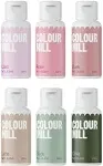 Colour Mill Botanical Oil-Based Food Coloring, 20 Milliliters Each of 6 Colors: Dusk, Latte, Lilac, Olive, Rose & Sage, 120.0 grams, 4.08 Fl Oz