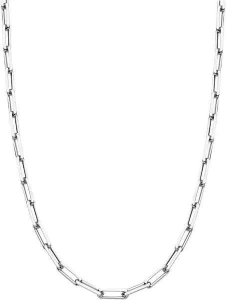 Miabella Solid 18K Gold Over 925 Sterling Silver Italian 2.5mm Paperclip Link Chain Necklace for Women, Made in Italy