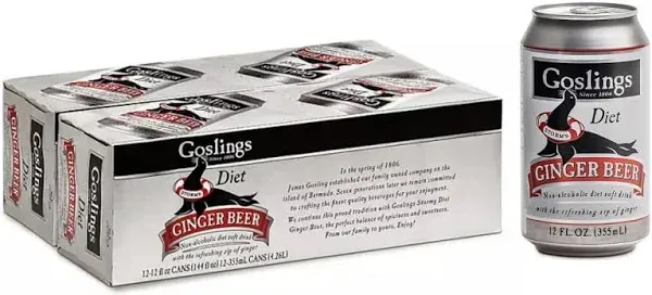 Goslings Diet Ginger Beer - 12 fl oz