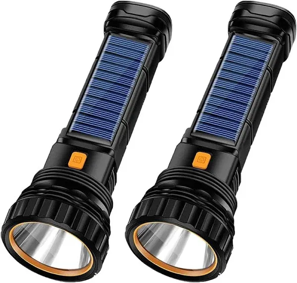 Solar/Recharge<wbr/>able Multi Function 1000 Lumens LED Flashlight, with Strobe Lig...