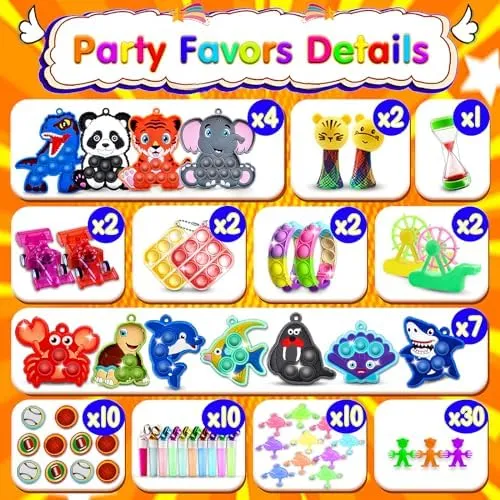 305PCS Party Favors for Kids Fidget Toys,Treasure Box Toys for Classroom,Birthday Party Favors Goodie Bags Stuffers for Kids,Pinata Stuffers,Carnival Prizes,Fidgets for Classroom Prizes