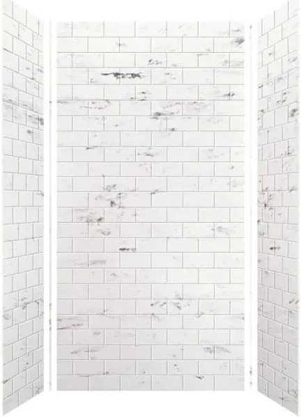 Transolid SaraMar 36" D x 96" H Six Panel Shower Wall Kit