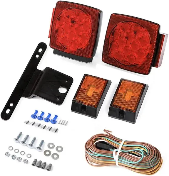 CZC AUTO 12V Submersible LED Trailer Tail Light Kit for under 80 Inch Trailer Bo