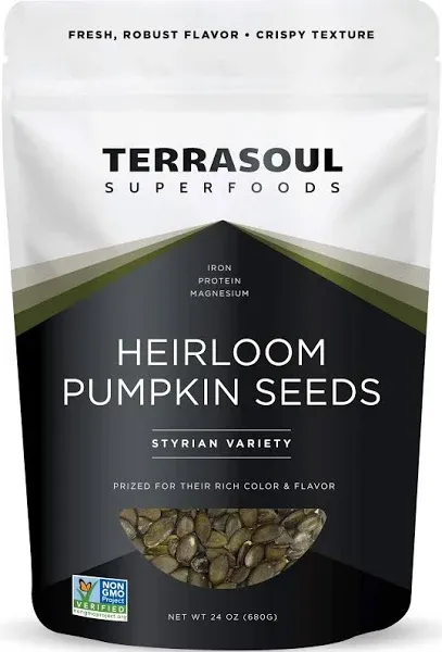 Terrasoul Superfoods Organic Pumpkin Seeds 2lb + Organic Sunflower Seeds 2lb Bundle