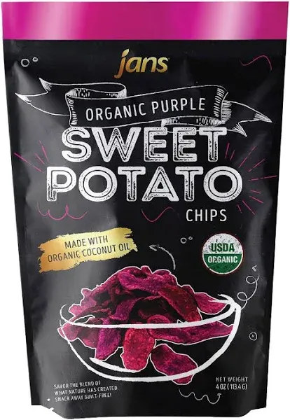 Jans Organic Sweet Potato Chips (Purple, 12 x 4 oz)