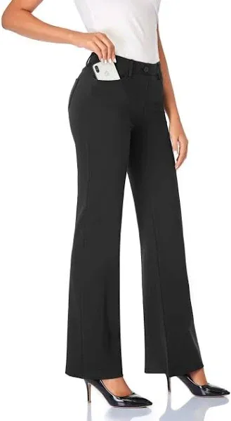 Women's Stretchy Bootcut Dress Pants with Pockets