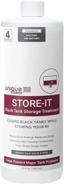 Unique Store-It RV Black Tank Cleaner Liquid, Cleans RV Black Tanks While in ...