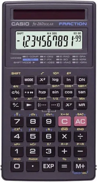 Casio FX-260 Solar Fraction Scientific Calculator New Still Sealed in Packaging