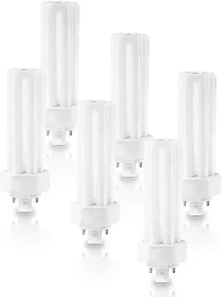 Circle (6 Pack) PLT-42W 841, 4 Pin GX24Q-4, 42 Watt Triple Tube, Compact Fluorescent Light Bulb