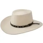 Stetson Black Hawk Wool Felt Gambler Hat Silverbelly Size: Small