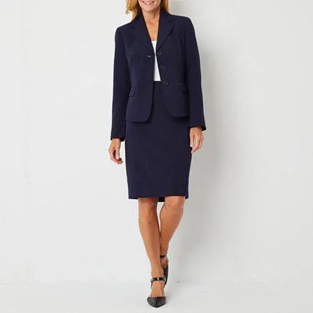 Le Suit Women's 3 Btn Notch Collar Jackt/Skirt