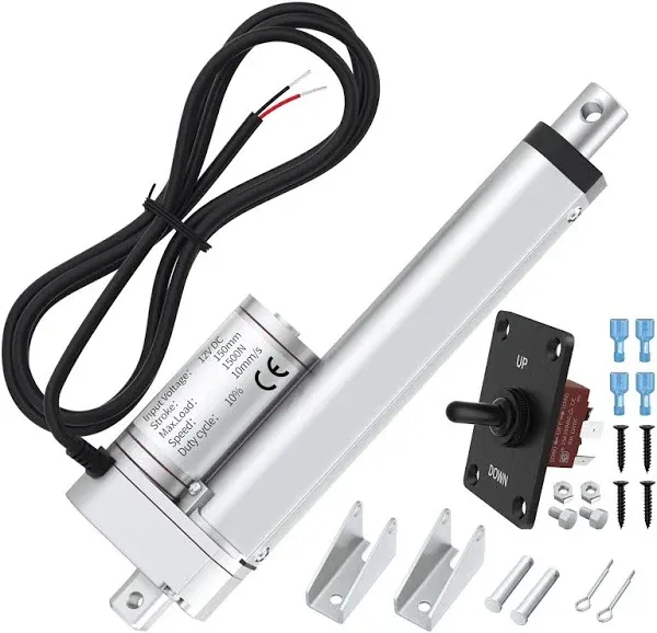 Linear Actuator 12V 330lb/1500N Heavy Duty 6" Linear Motion Actuator High Speed 10mm/s Fast Electric Actuator IP54 Waterproof Linear Actuator with Controller