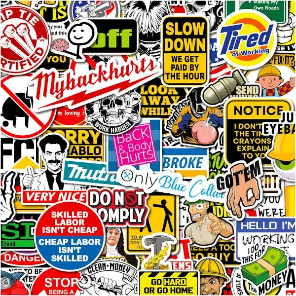 160 PCS Funny Hard Hat Stickers for Adults - Waterproof Funny Stickers for Weldi