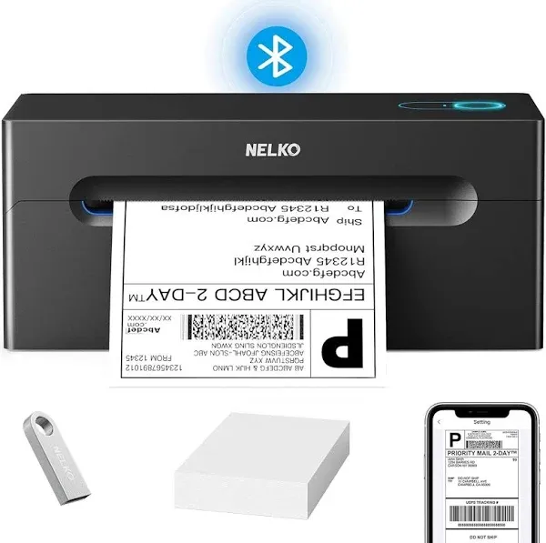 Nelko Bluetooth Thermal Shipping Label Printer, 4x6 Shipping Label Printer fo...