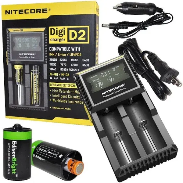 Nitecore Digicharger Battery Charger Independent Simultaneous ABS Material - D2