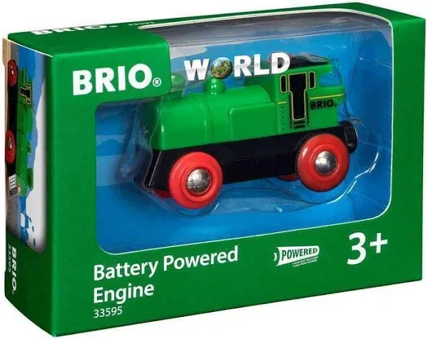 World 33595 Engine Train - Battery Powered Wooden Toy for | Forward &amp; Reverse...