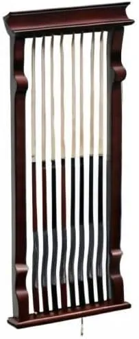 Hathaway Vintage Wall Billiard Pool Cue Rack - Antique Walnut Finish