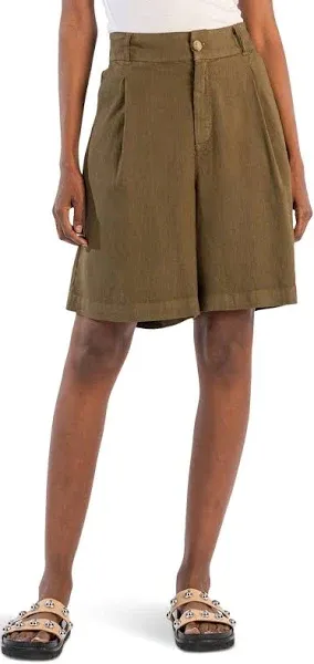 Kut from The Kloth Pleated Linen Blend Shorts