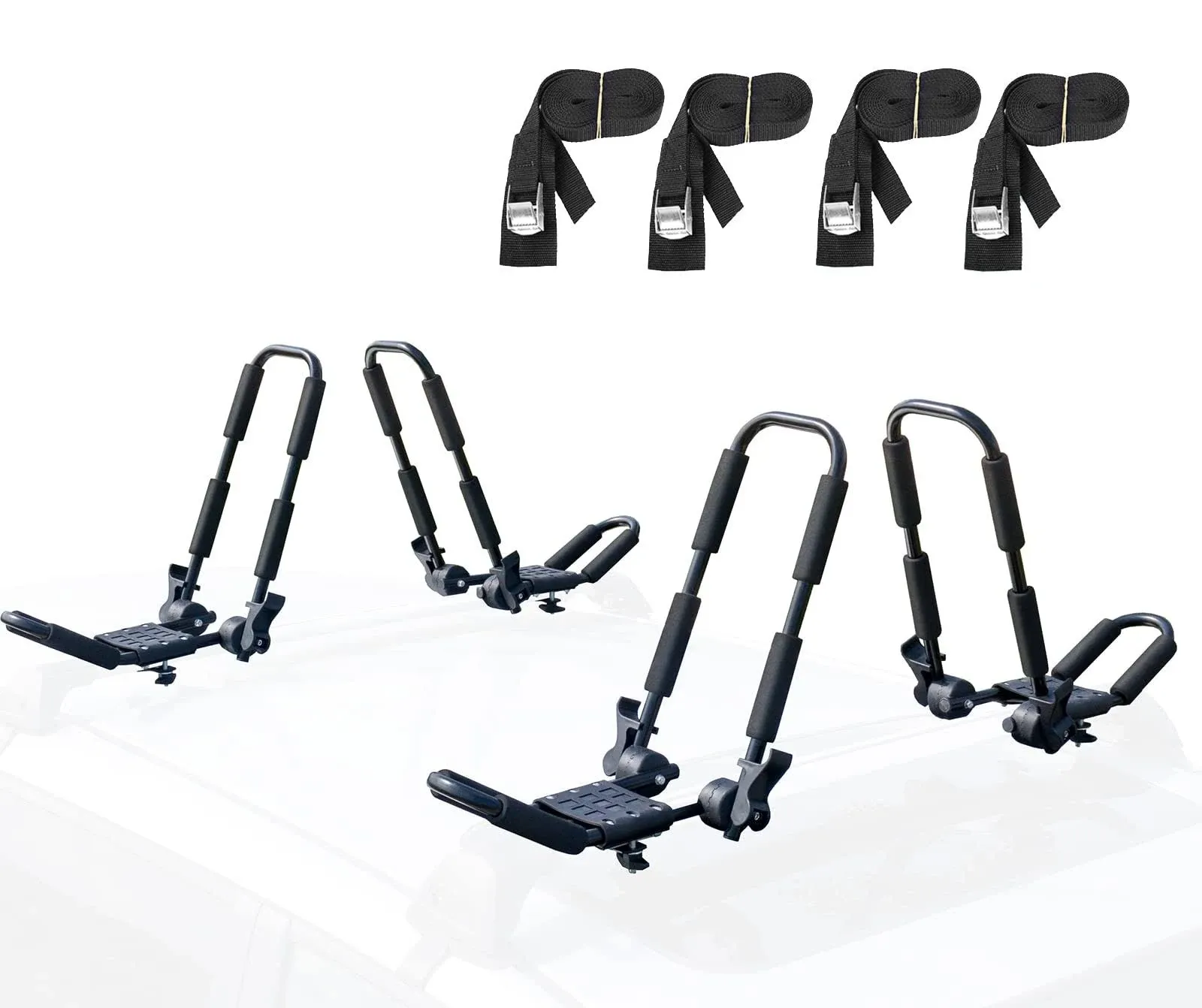 Leader Accessories Folding Kayak Rack 4 PCS Set SUV Car And Truck Crossbar