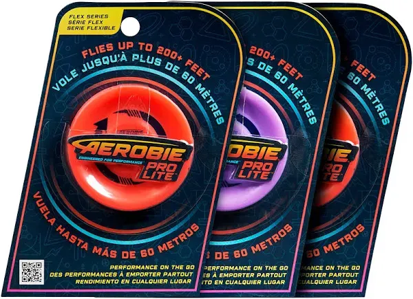 Aerobie Pro Lite 3-Pack Miniature Throwing Discs, Perfect for Kids, Backyard Games & Disc Golf, Outdoor Games for Adults and Family Ages 5 & Up