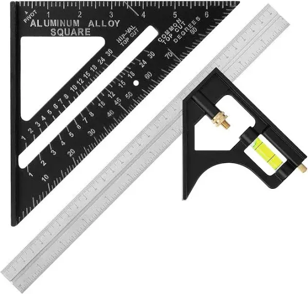 Rafter Square and Combination Square Tool Set