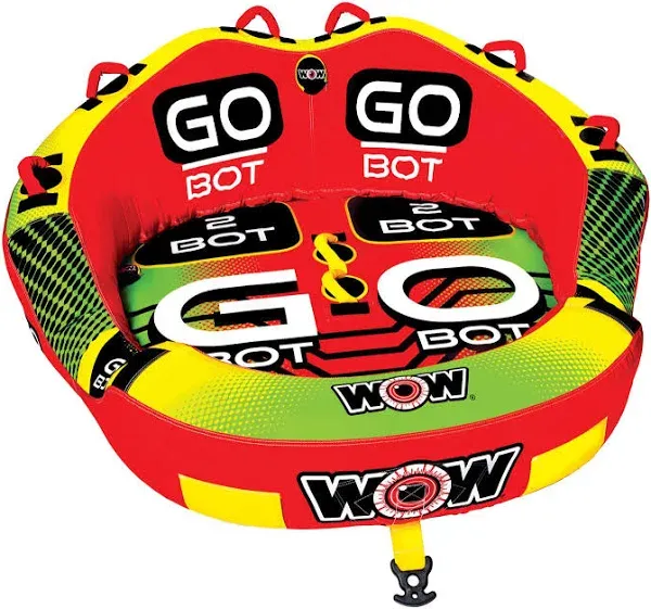 WOW Sports Go Bot 3 Person Towable Water Tube For Pool and Lake (18-1050)