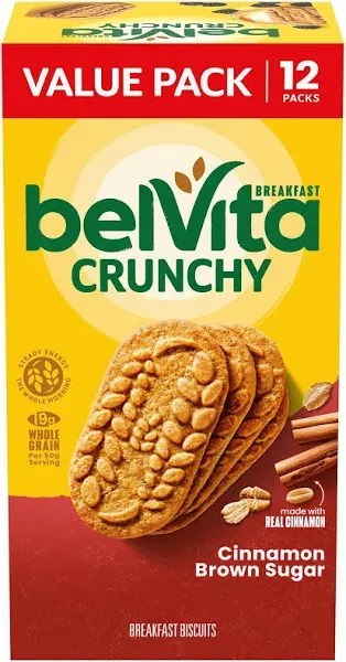 Nabisco Belvita Breakfast Biscuits, Cinnamon Brown Sugar - 5 pack, 8.8 oz box