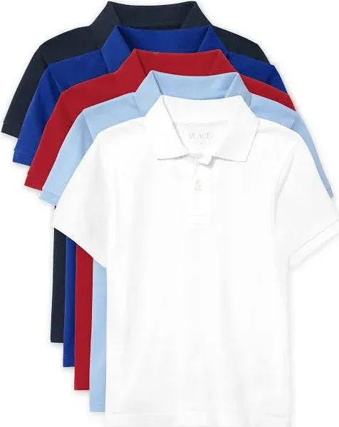 Boys Uniform Pique Polo 5-Pack - Multi clr