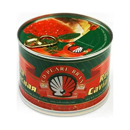 2 x Red Salmon Caviar – Alaskan Salmon Roe – Lightly Salted Caviar in Can 1 lbs or 454 G by Red Pearl (Coming with Caviar Spoon As Gift) Kosher