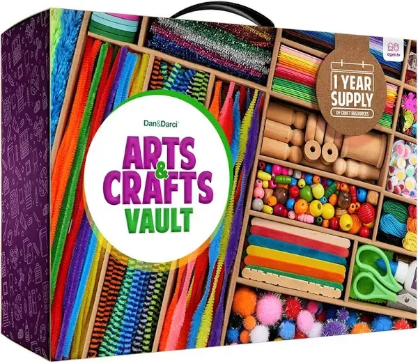 Arts and Crafts Vault - Craft Supplies Kit in a Box for Kids Ages 4 To 10