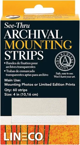 See-Thru Polyester Mounting Strips, Hingeless Mounting of Artwork to Mats, St...