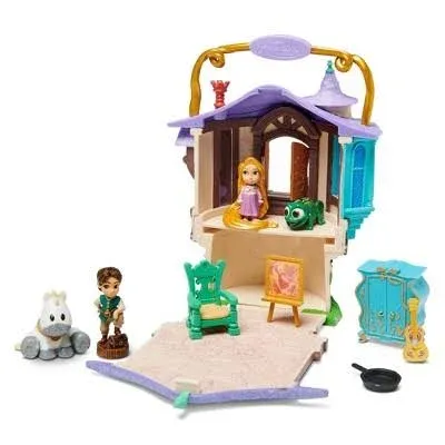 Disney Animators&#039; Collection Littles Rapunzel Tower Micro Doll Play Set Case