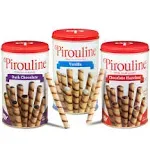 Pirouline Rolled Wafers - Best Flavor Mix, Chocolate Hazelnut, Dark Chocolate, and Vanilla Variety Pack - Rolled Wafer Sticks - 14 oz 3 Pack